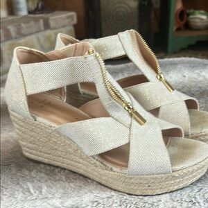 A New Day Cream Espadrille Wedges with T-Strap